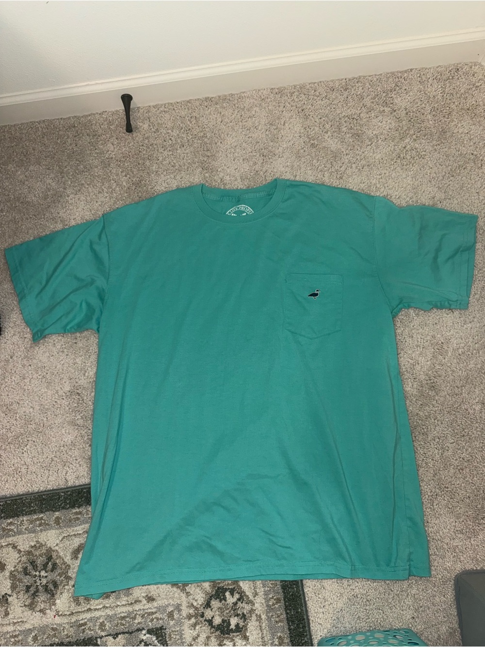 Men's Teal Short Sleeve Pocket Tee with Subtle Chest Logo